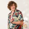 Red Horizon Waves Hawaiian Shirt Lightweight Button Up Shirt teetickler 2