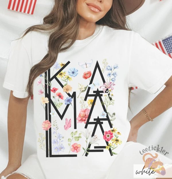 Botanical Kamala Shirt Patriotic Cottagecore Kamala Harris Voting 2024 Presidential Election Tee Artsy Floral Politics Tee teetickler 2