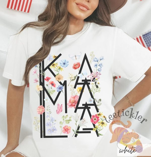 Botanical Kamala Shirt Patriotic Cottagecore Kamala Harris T Shirt Voting 2024 Presidential Election Tee Artsy Floral Politics Tee teetickler 1