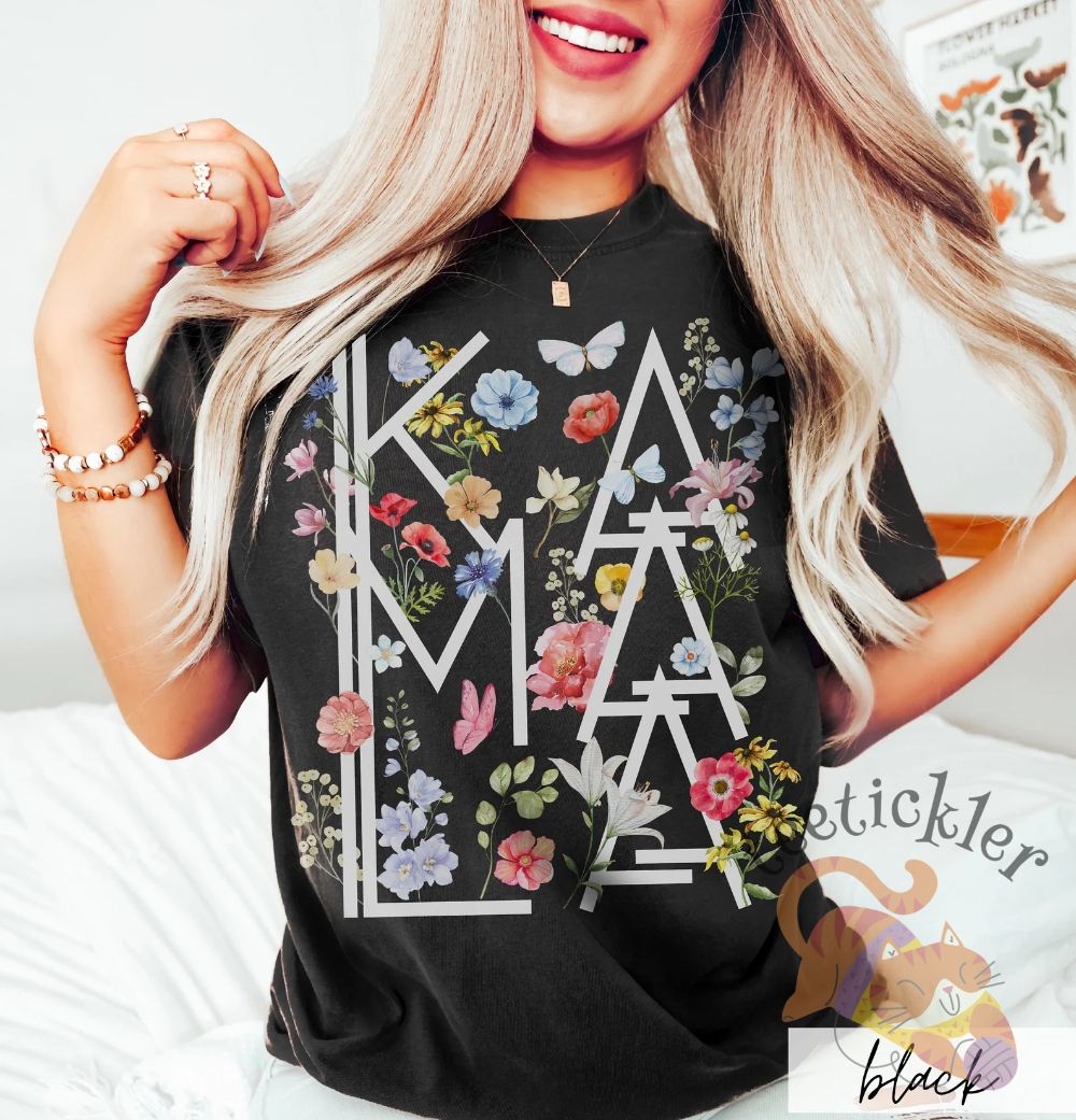 Botanical Kamala Shirt Patriotic Cottagecore Kamala Harris T Shirt Voting 2024 Presidential Election Tee Artsy Floral Politics Tee teetickler 2