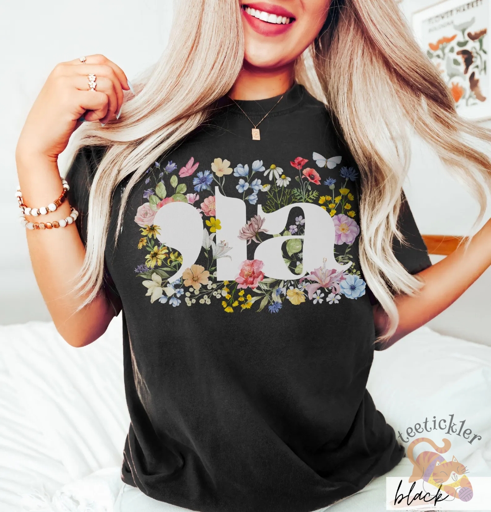 Botanical Comma La Shirt Patriotic Cottagecore Kamala Harris Voting 2024 Presidential Election Artsy Floral Politics Tee teetickler 2