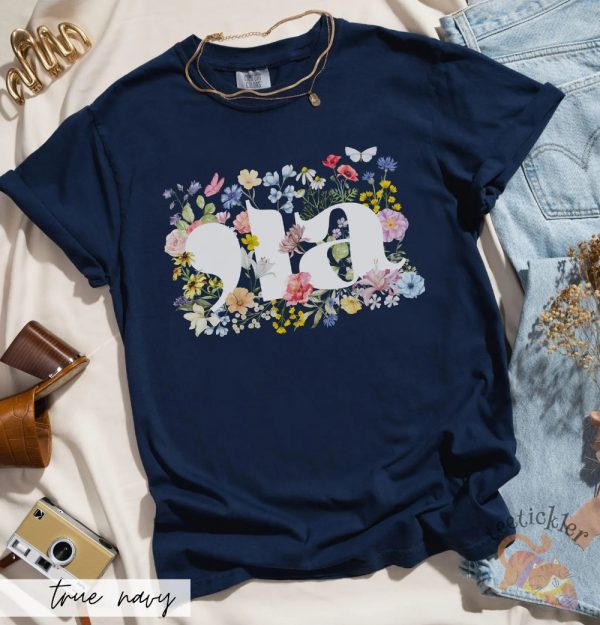 Botanical Comma La Shirt Patriotic Cottagecore Kamala Harris Voting 2024 Presidential Election Artsy Floral Politics Tee teetickler 3