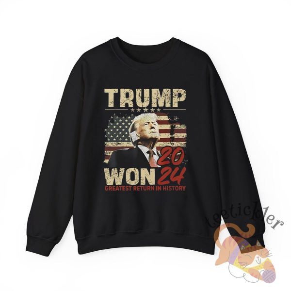 Trump Won 2024 Greatest Return In History Shirt Celebrate The Historic Victory teetickler 1