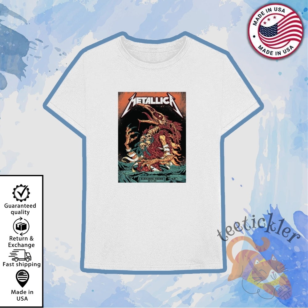 Official M72 World Tour Exclusive Virginia Tech Metallica Shirt