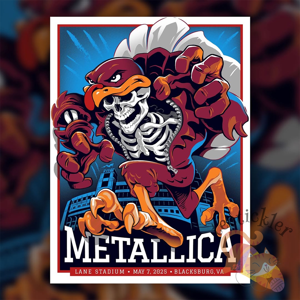Official M72 World Tour Exclusive Virginia Tech Metallica Poster