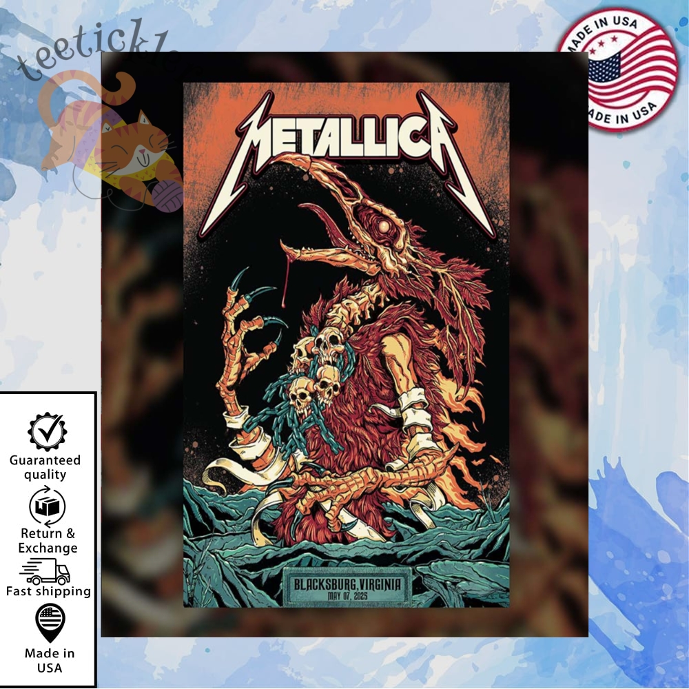 Metallica M72 Virginia Tech Metallica Poster For Sale Metallica North America Tour 2025 Poster