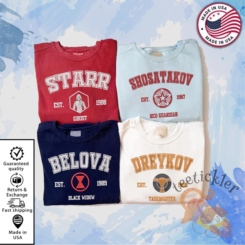 Embroidery Thunderbolts Squad Marvel Shirts Yelena Belova Bucky Barnes Taskmaster Ghost Red Guardian Shirt 3 Embroidery Thunderbolts Squad Marvel Shirts Yelena Belova Bucky Barnes Taskmaster Ghost Red Guardian Shirt