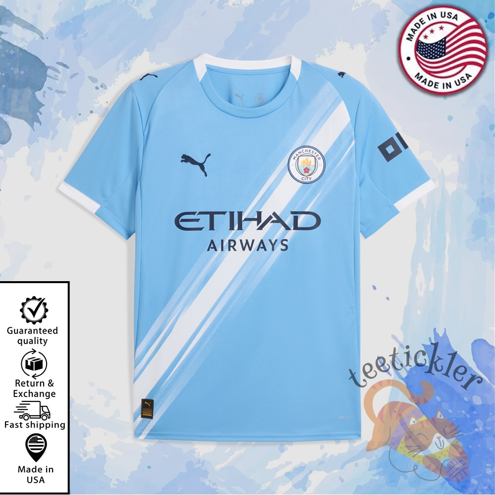 "Shop Trendy Pop Culture and Sports T-Shirts for Every Fan" 9 Man City 2025 26 Puma Home Shirt Jersey