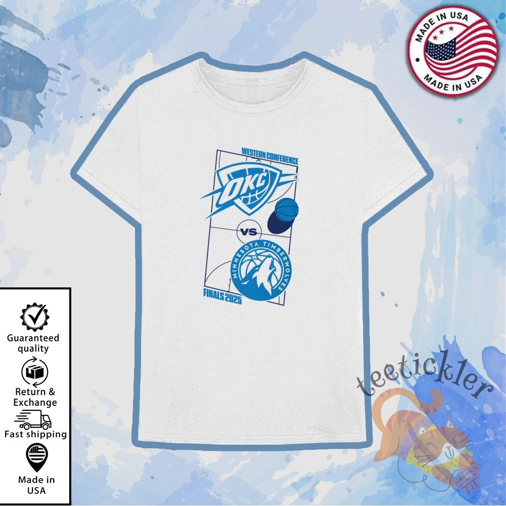 "Top 5 Must-Have Themed T-Shirts: LOTR, WWE, and Sports Apparel" 5 Oklahoma City Thunder 2025 Western Conference Finals Matchup Shirt