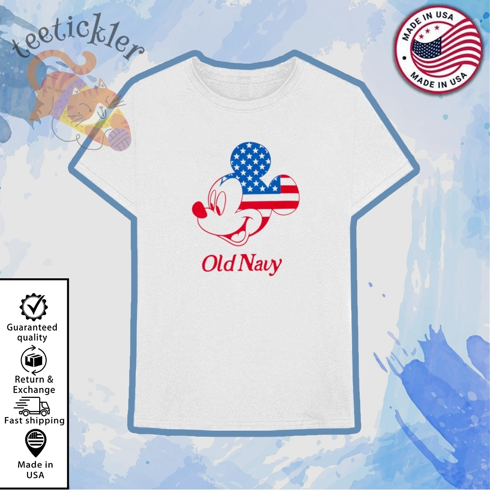 Old Navy Disney Mickey Mouse Flag Logo Shirt teetickler 1
