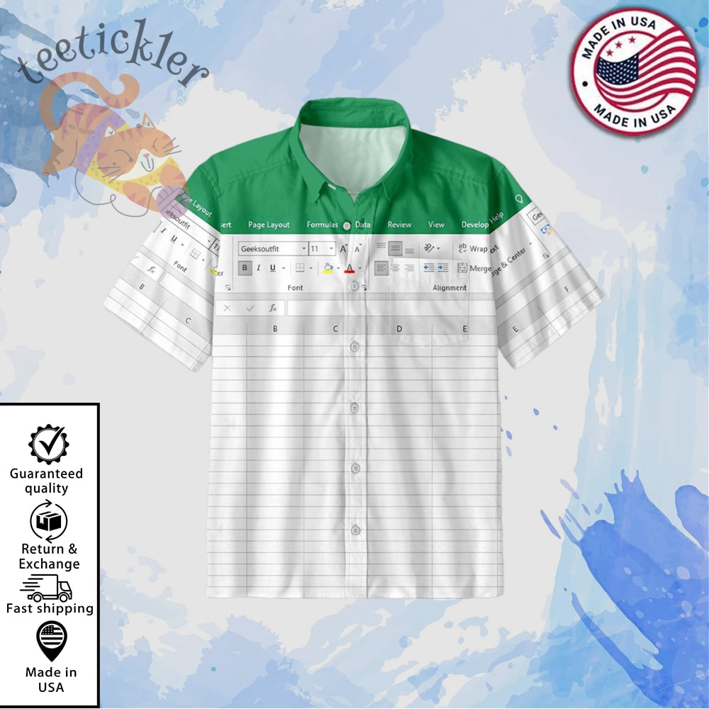 Funny Excel Work Table Hawaiian Shirt