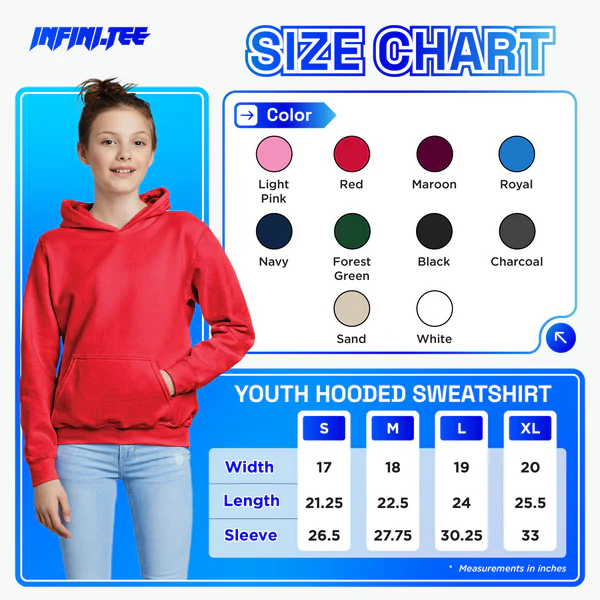 Size chart Hoodie Kid 01