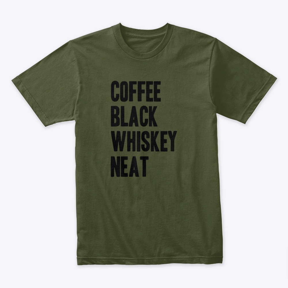 Coffee Black Whiskey Neat Short Sleeve