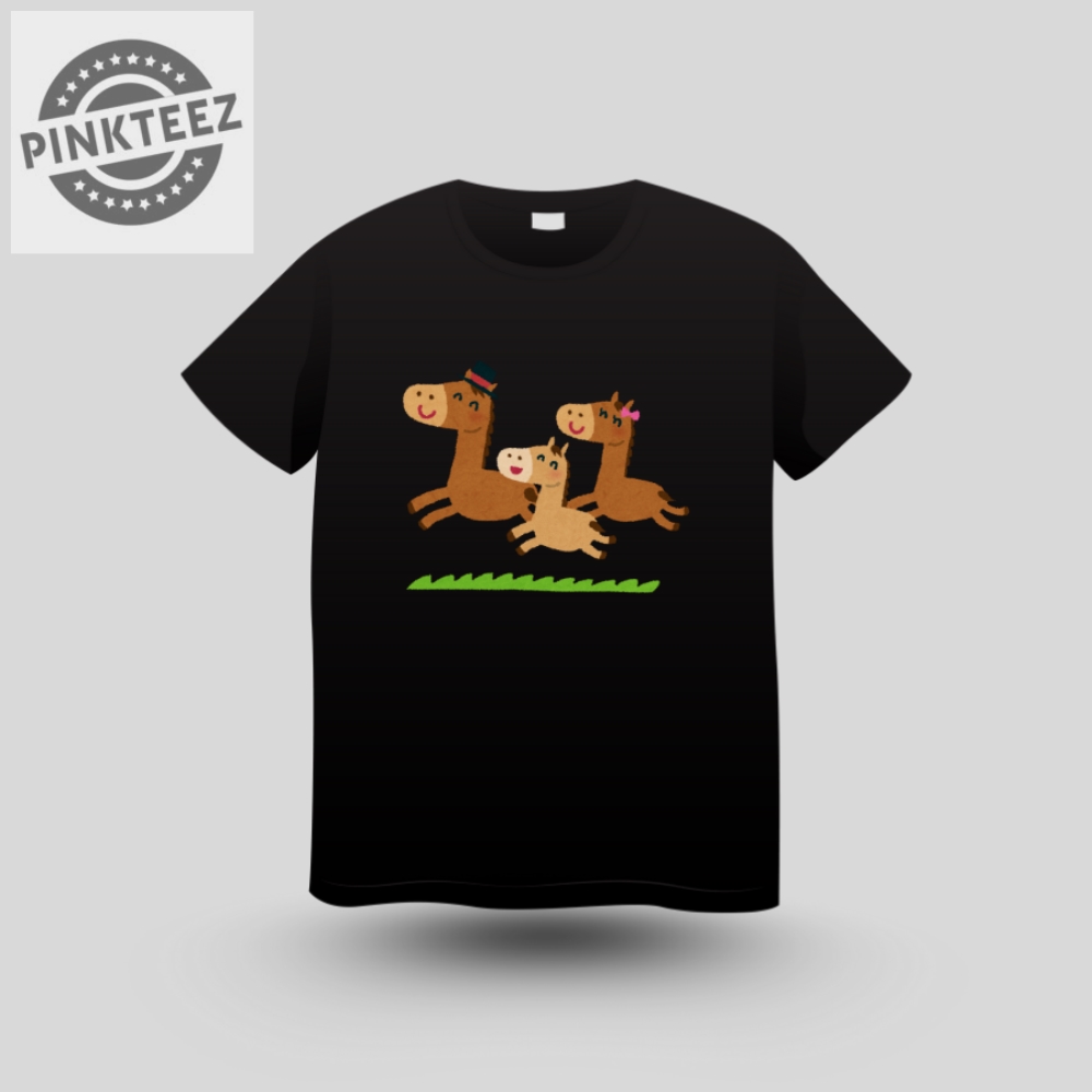 Galloping Horse Family T Shirt pinkteez.com 1