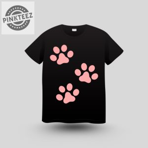 Cute Pink Paw Print T-Shirt 2 Cute Pink Paw Print T Shirt pinkteez.com 1