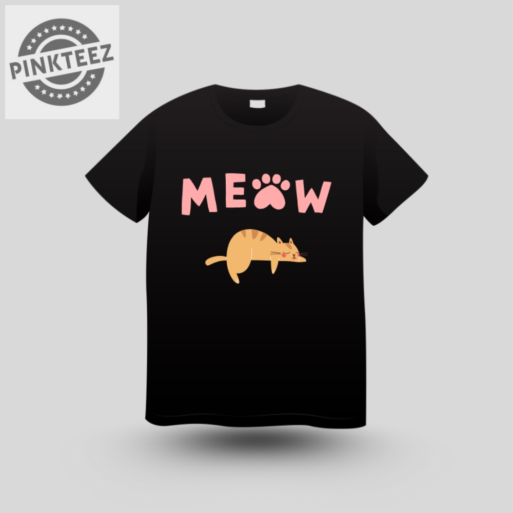 Adorable Meow Cat T Shirt pinkteez.com 1