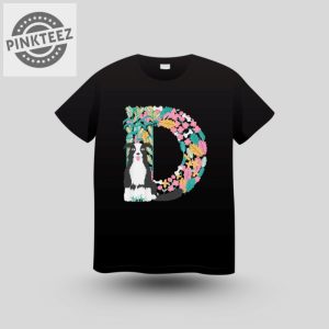Bold Floral Dog Initial T-Shirt 2 Bold Floral Dog Initial T Shirt pinkteez.com 1