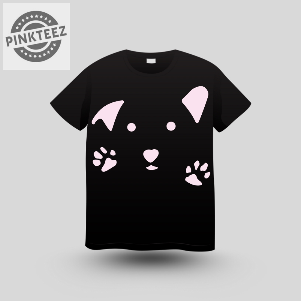 Fearless Dog Face Paw Print Shirt pinkteez.com 1