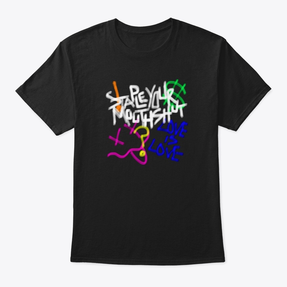 stapleyourmouthshut spray paint shirt