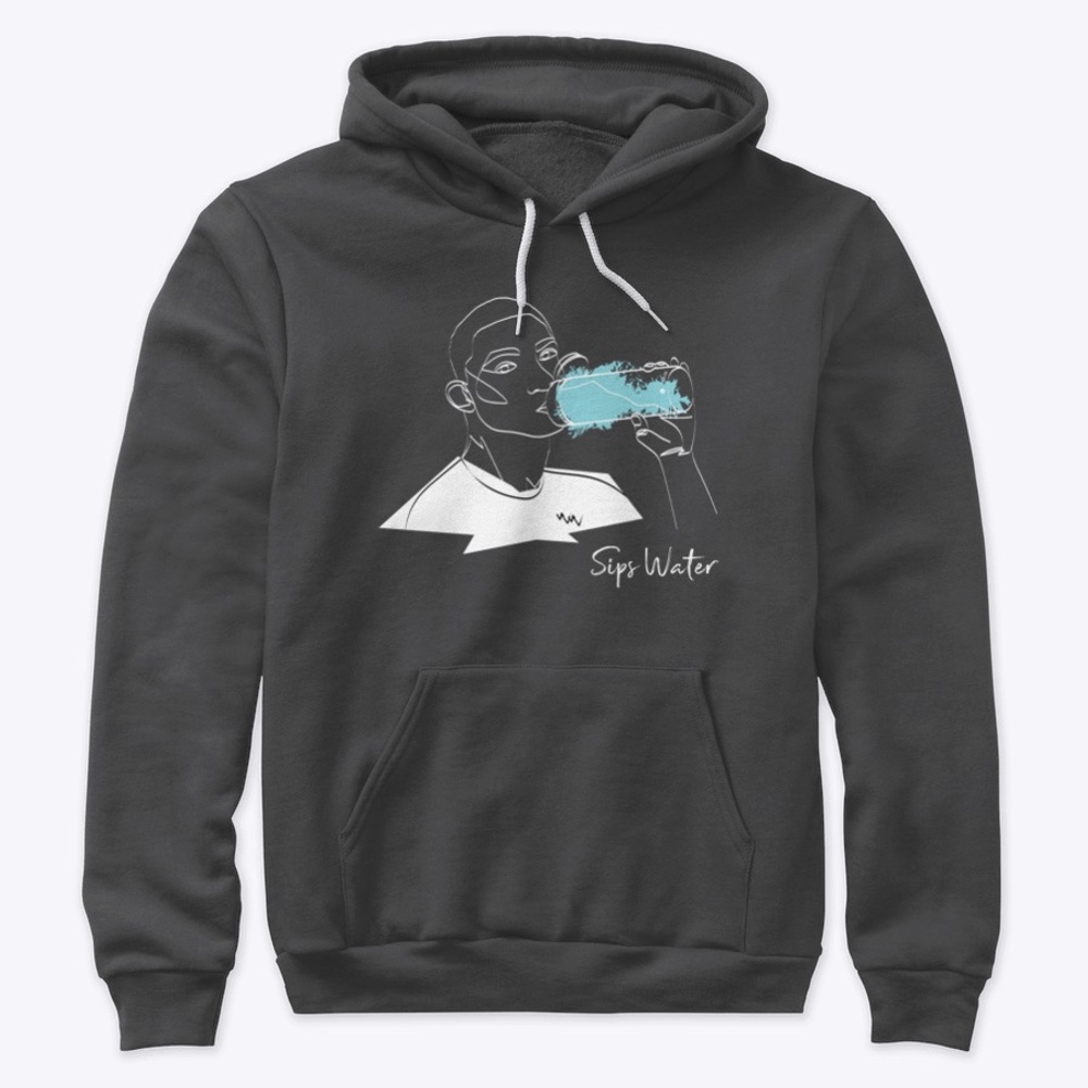 Dark Hoodie Sips Water Male