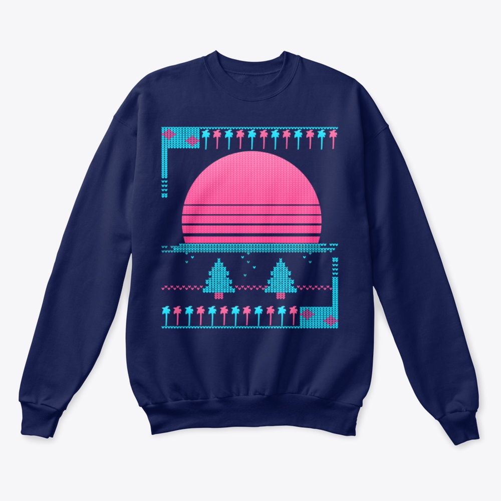 80s vaporwave ugly Christmas sweater tee