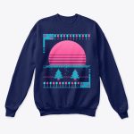 80s vaporwave ugly Christmas sweater tee