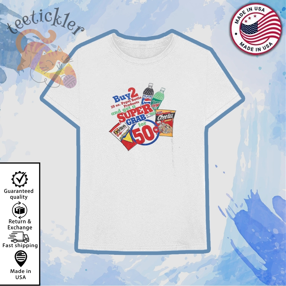 "Iconic Tribute Tees: Celebrate Movies, Sports, and Music in Style" 18 Pepsi Super Grab Promo Shirt