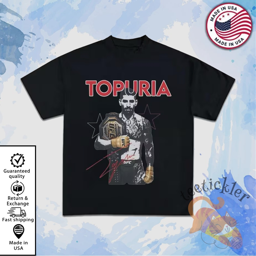 Ilia Topuria Ufc Champions T Shirt Official Fighter Celebration Tee