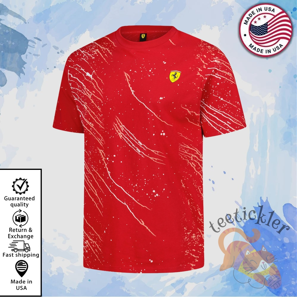 Puma Red Scuderia Ferrari F1 Lifestyle Race Shirt Official Motorsport Fan Apparel