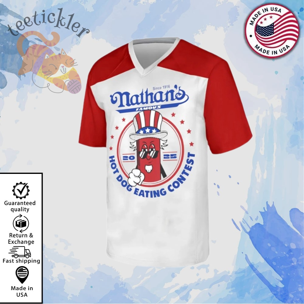 Joey Chestnut 17Th Nathans Famous Hot Dog 2025 Jersey Competitive Eating Legend Fan Gear 2 Joey Chestnut 17th Nathans Famous Hot Dog 2025 Jersey Competitive Eating Legend Fan Gear