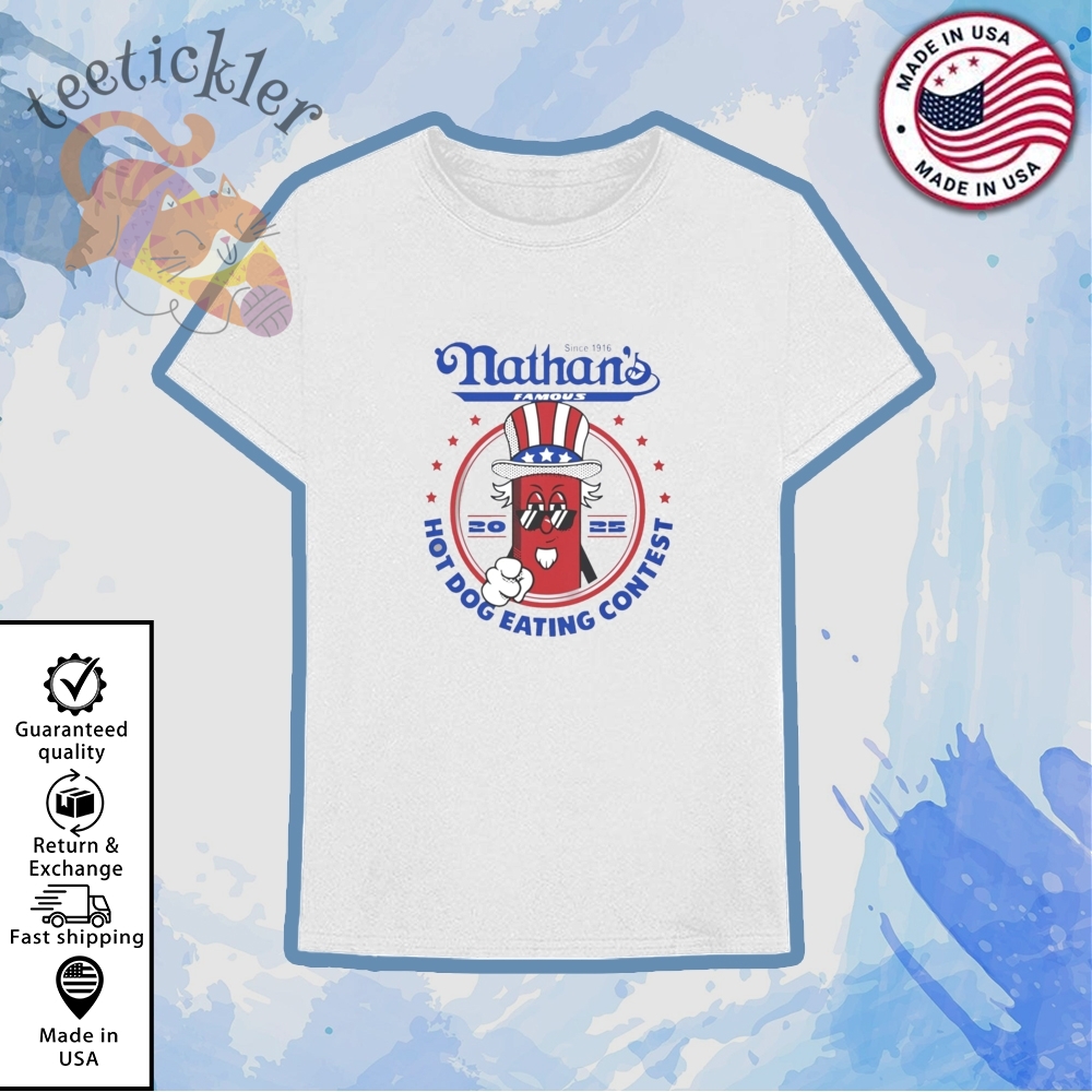 Joey Chestnut Nathans Hot Dog Eating Contest 2025 Shirt Official Contest Graphic Tee