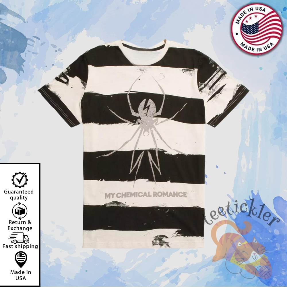 "Top 5 Trendy Graphic Tees for Music, Sports, Tech & F1 Fans" 16 My Chemical Romance Spider Stripe Shirt Mcr Official Fan Graphic Tee