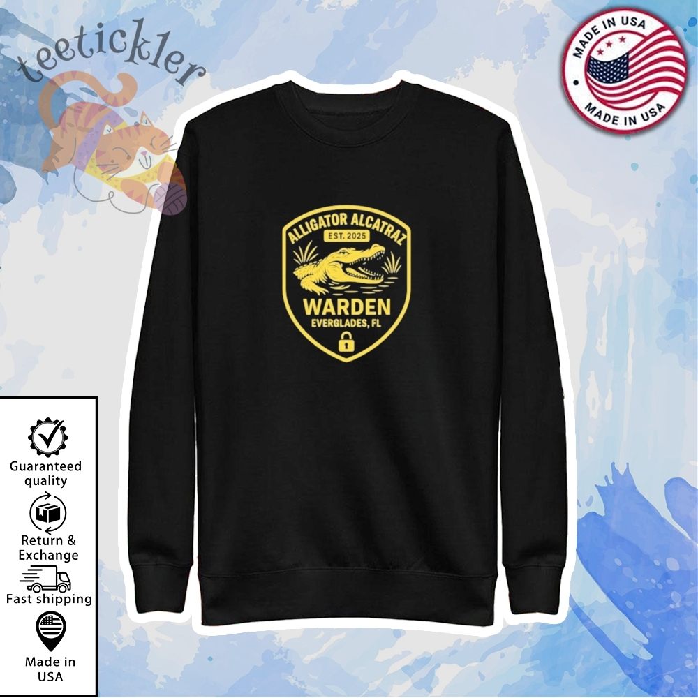 Alligator Alcatraz Warden Everglades Fl Est 2025 Shirt Swamp Parody Graphic Tee 5 Alligator Alcatraz Warden Everglades FL Est 2025 Shirt Swamp Parody Graphic Tee