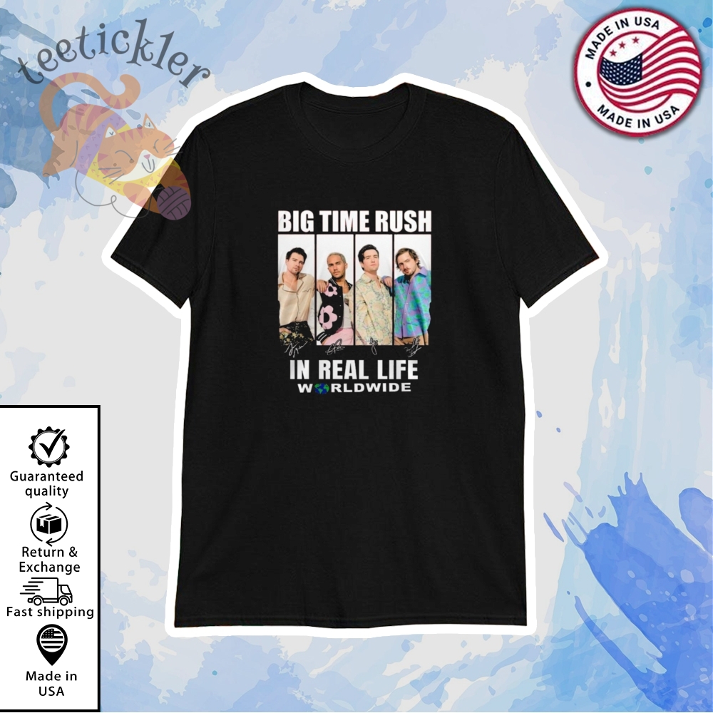 Big Time Rush X In Real Life Worldwide Signature Shirt Boy Band Collab Tee teetickler 1