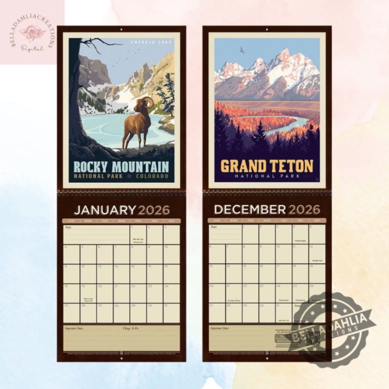 2026 Wall Calendar National Parks - Belladahliacreations