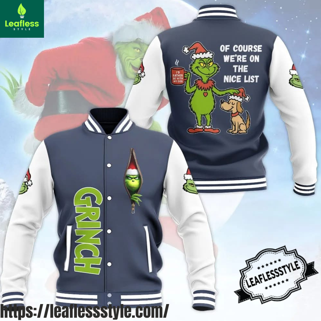 The Grinch Varsity Baseball Jacket