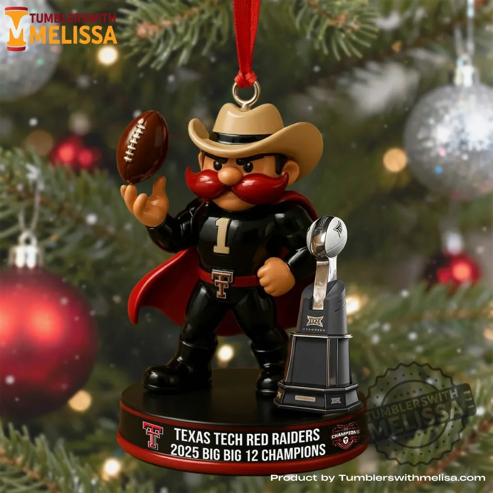 Texas Tech Red Raiders 2025 Big 12 Champions Christmas Ornament