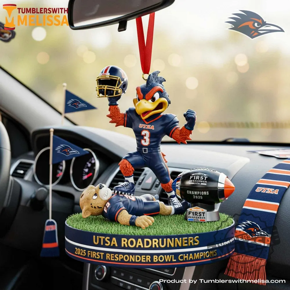 Utsa Roadrunners 2025 First Responder Bowl Champions Car Ornament