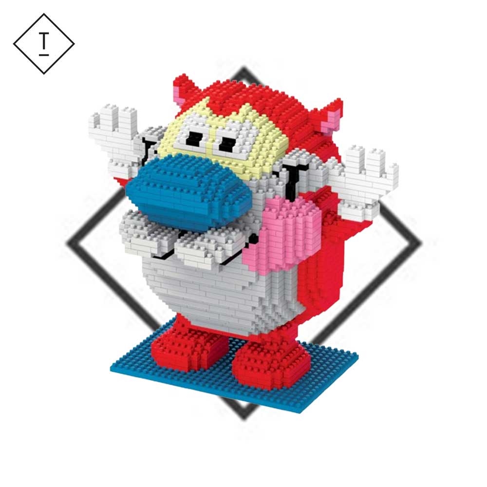 Stimpy Cat Building Bricks Set