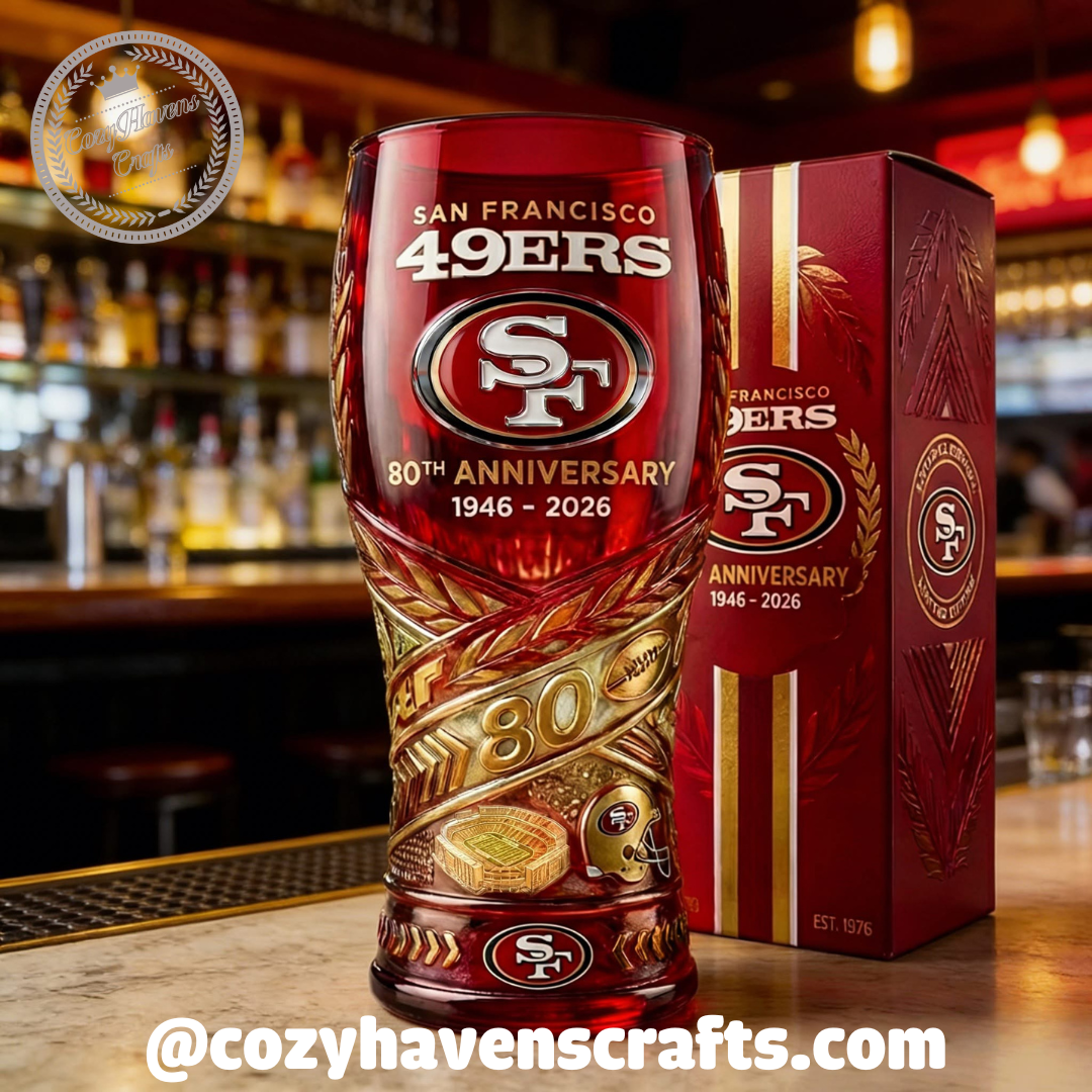 San Francisco 49ers 80th Anniversary Glass