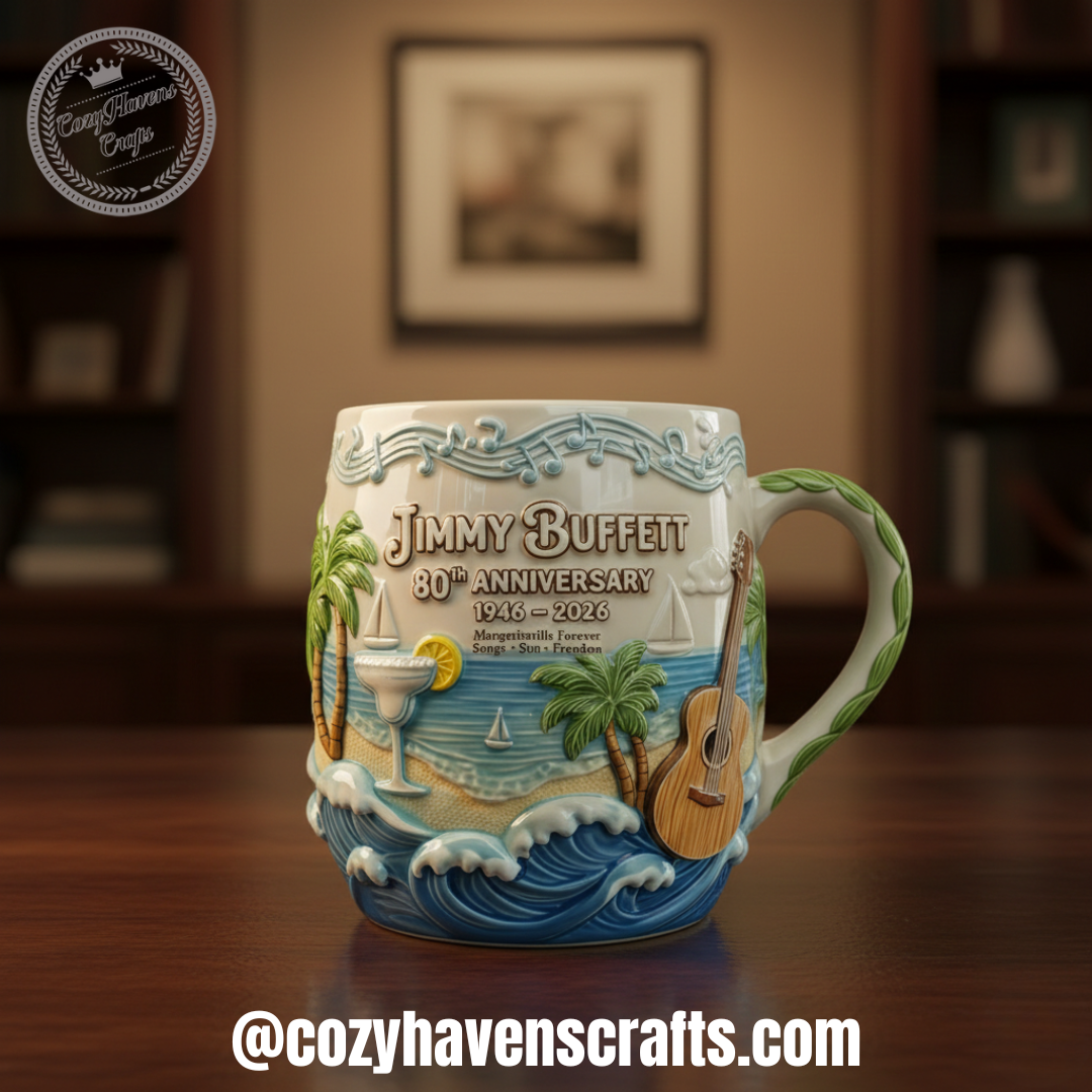 Jimmy Buffett 80th Anniversary Mug