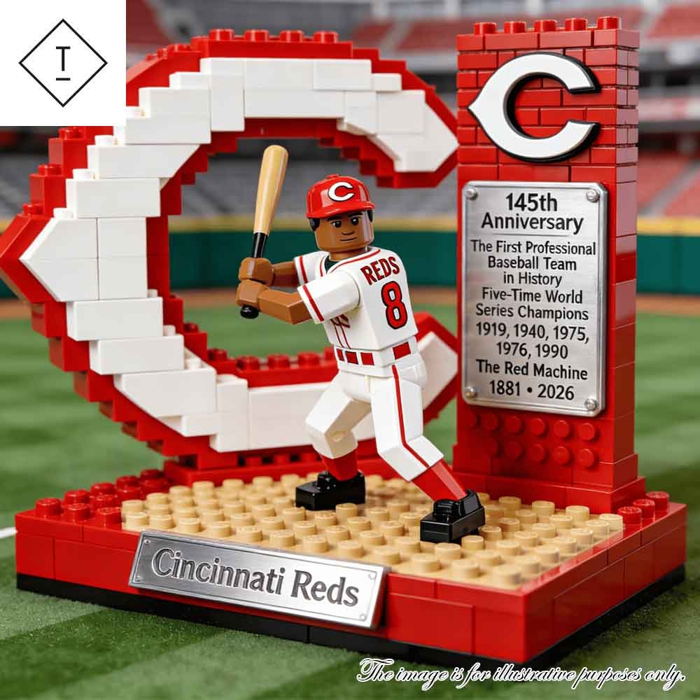 Cincinnati Reds 145Th Anniversary Custom Building Block Set
