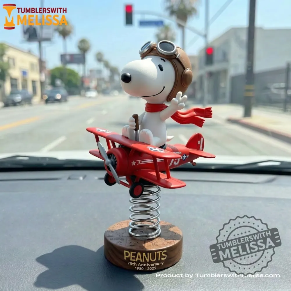 Peanuts Flying Ace 75Th Anniversary Edition Dashboard Bobblehead