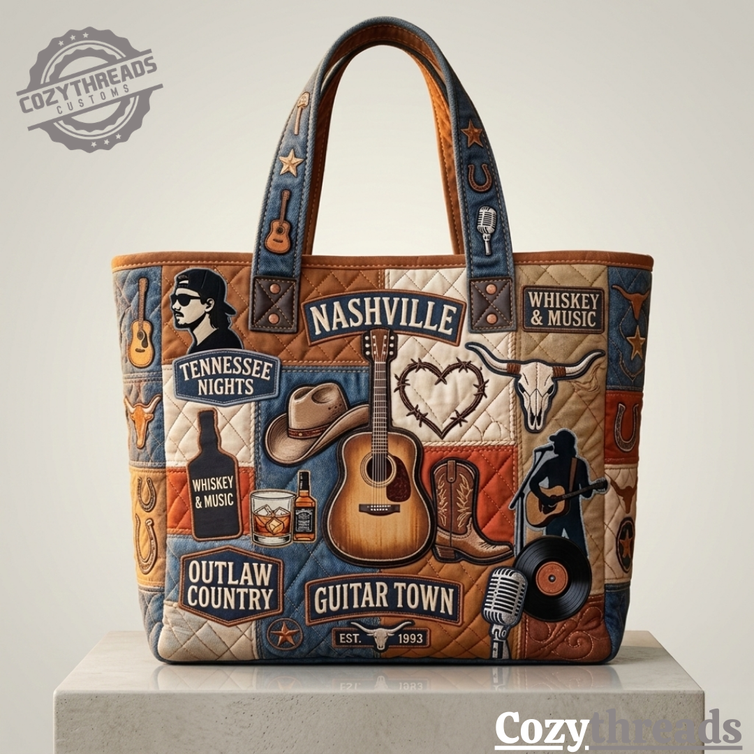 Nashville Outlaw Country Music Tote Bag