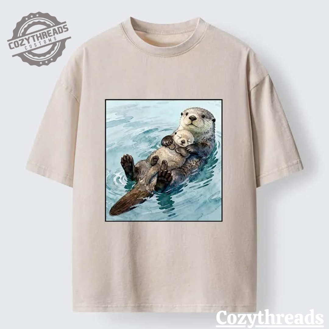 Tiger Adorable Sea Otters Washed Shirt Sweatshirt Hoodie