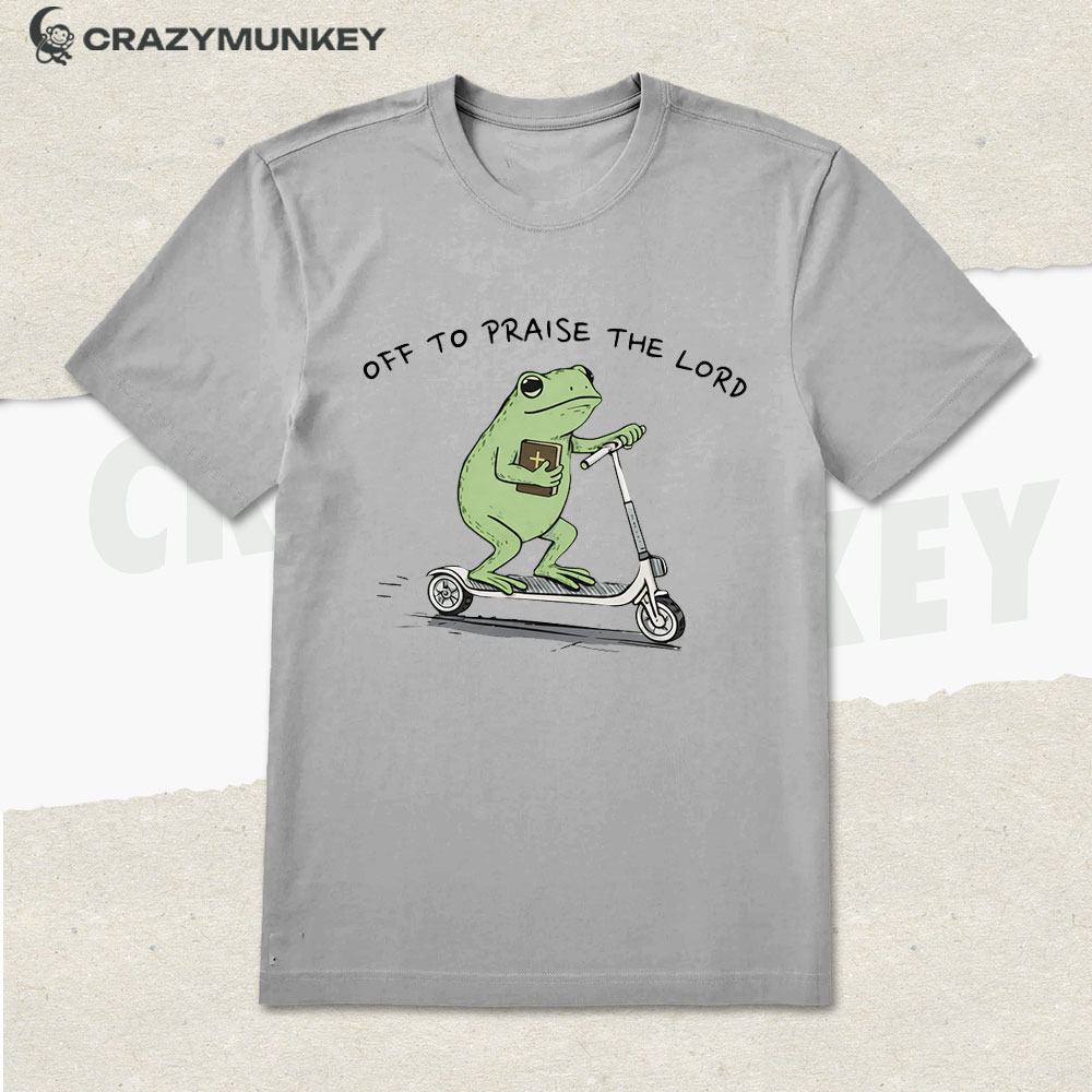 Funny Frog Off To Praise The Lord Top