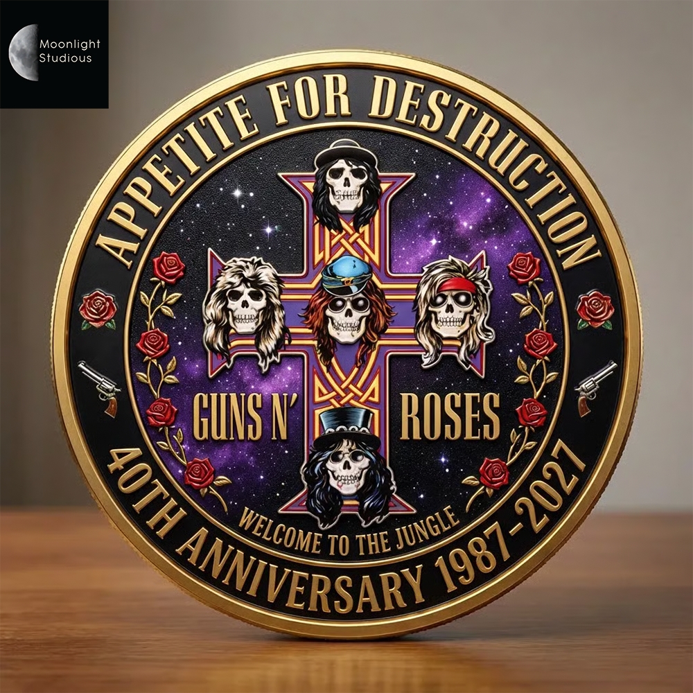 Guns N Roses Appetite For Destruction 40Th Anniversary Commemorative Coin 4 Guns N Roses Appetite for Destruction 40th Anniversary Commemorative Coin