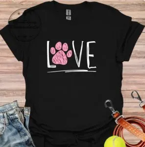 Dog Paw Shirt Love Dog Shirt thetinythreadsco.com 1