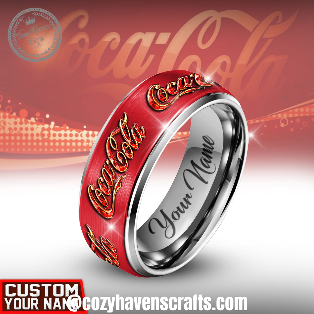 Coca Cola Custom Name Ring Gift For Fan