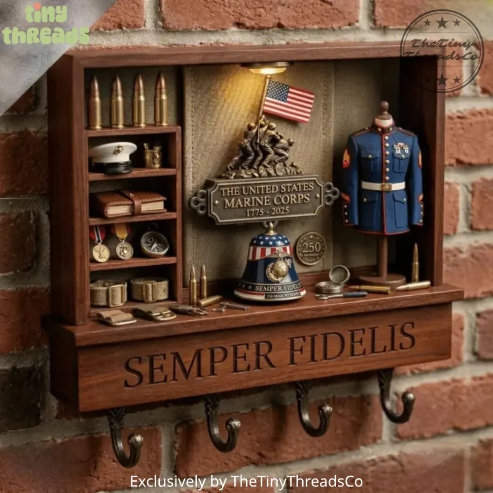 Usmc Semper Fi 250Th Anniversary Wall Key Holder 1 Wall Key Holder with USMC Semper Fi 250th Anniversary Wall Key Holder Design
